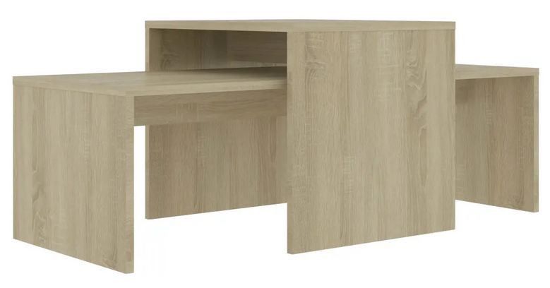 Set de 2 tables basses gigognes bois clair Folet 100 cm - Photo n°3