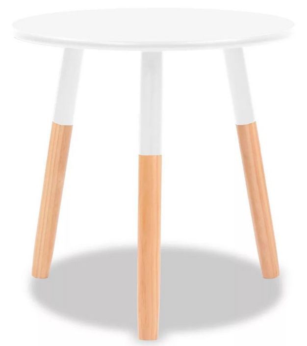 Set de 2 tables d'appoint bois blanc et pieds pin massif Udim - Photo n°5
