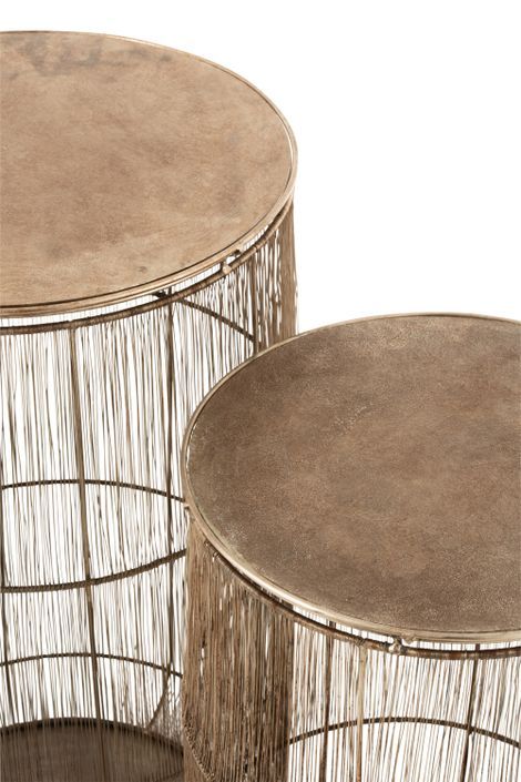 Set de 2 tables panier métal marron Gigia D 40 cm/D 34.5 cm - Photo n°6