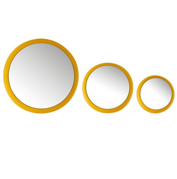 Set de 6 miroirs verre et métal jaune mat Nayra - Photo n°1
