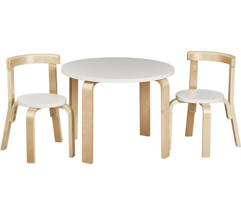 Set table et 2 chaises enfant Ewer Blanc - Photo n°1