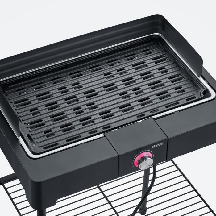 SEVERIN - PG8568 - Barbecue sur pieds électrique, 2 200 W, grille en fonte d'aluminium, bac a eau réducteur de fumée et d'odeurs, No - Photo n°1