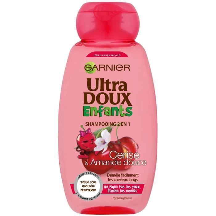 Shampooing 2-en-1 Ultra Doux Garnier Enfant Extrait de cerise et amande 250 ml - Photo n°1