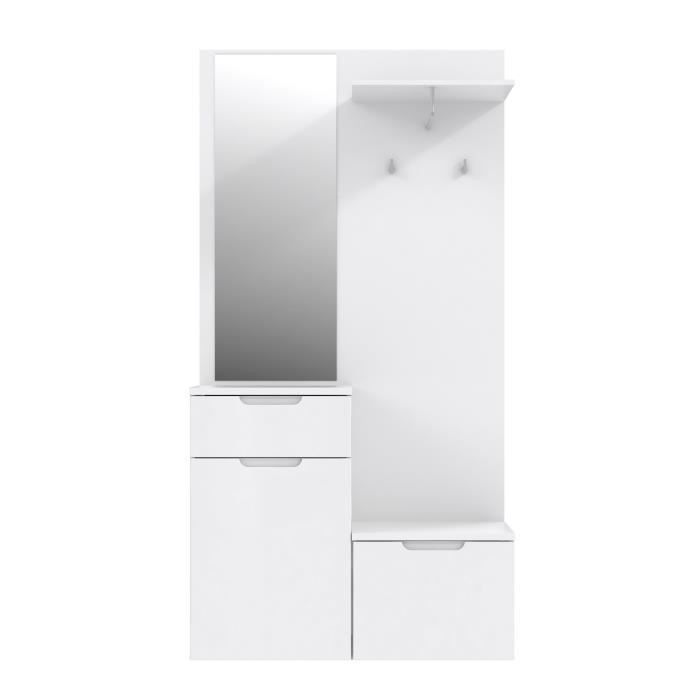 SIENNA Vestiaire contemporain blanc brillant - L 100 cm - Photo n°4