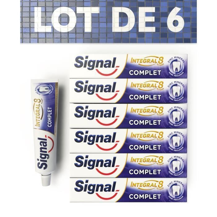 SIGNAL Lot de 6 dentifrices Integral 8 Protection Complete 48H - 75ml - Photo n°1