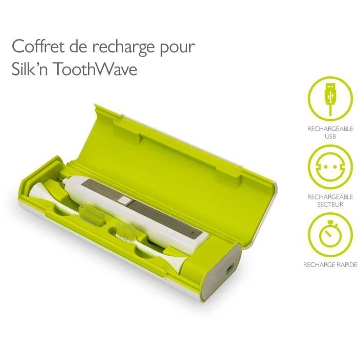 SILK'N TWC1PEU001 - Coffret de recharge pour Silk'n toothwave - Rangement brosse a dents éléctrique + 2 brossettes - Photo n°1