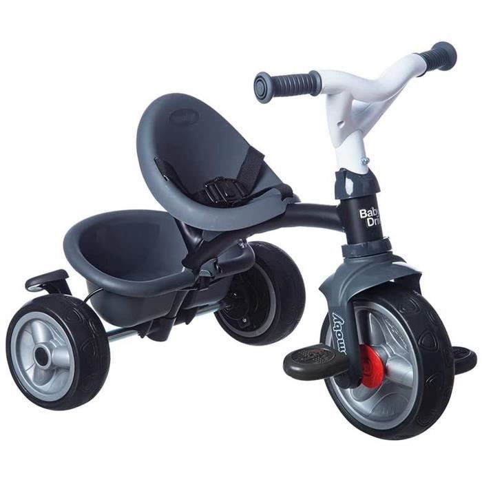 Smoby - Tricycle Baby Driver Plus Gris - Vélo Evolutif Enfant Des 10 Mois - Roues Silencieuses - Frein de Parking - Photo n°2