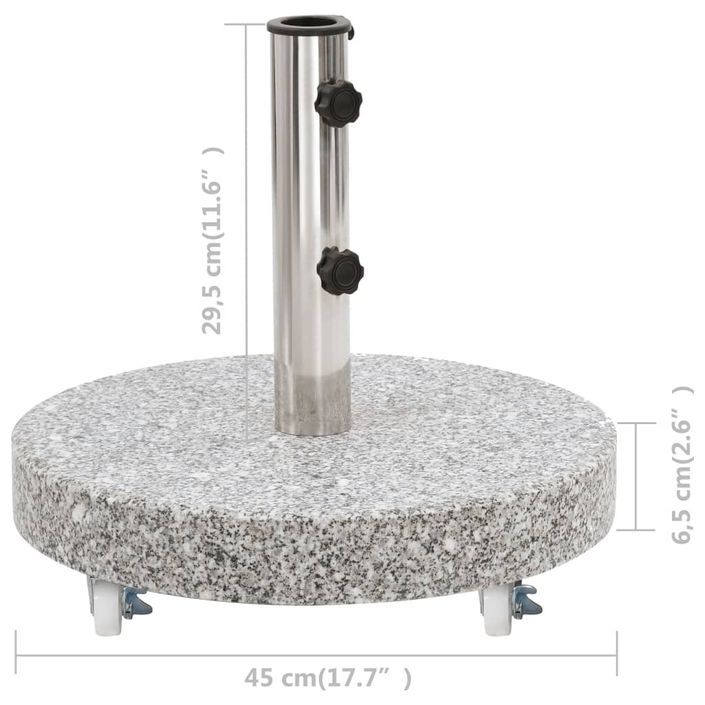 Socle de parasol Granite 30 kg Rond Gris - Photo n°5