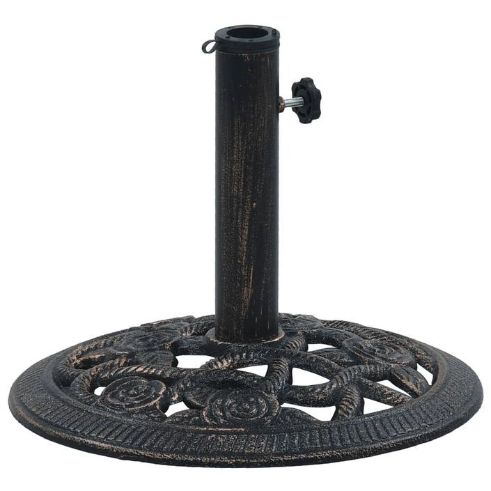 Socle de parasol Noir et bronze 9 kg 40 cm Fonte - Photo n°1
