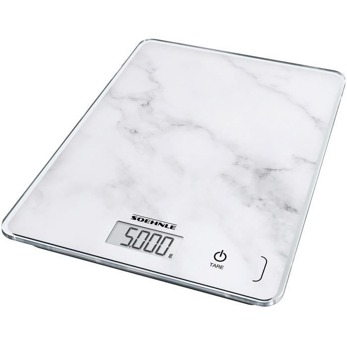 SoeHNLE Compact Balance électronique - 5 kg - Blanc effet marbre - Photo n°1