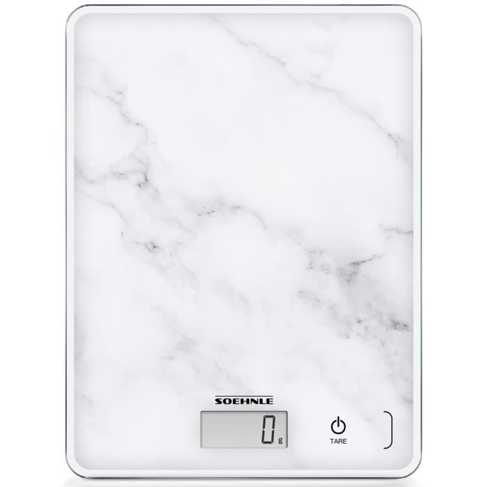 SoeHNLE Compact Balance électronique - 5 kg - Blanc effet marbre - Photo n°6
