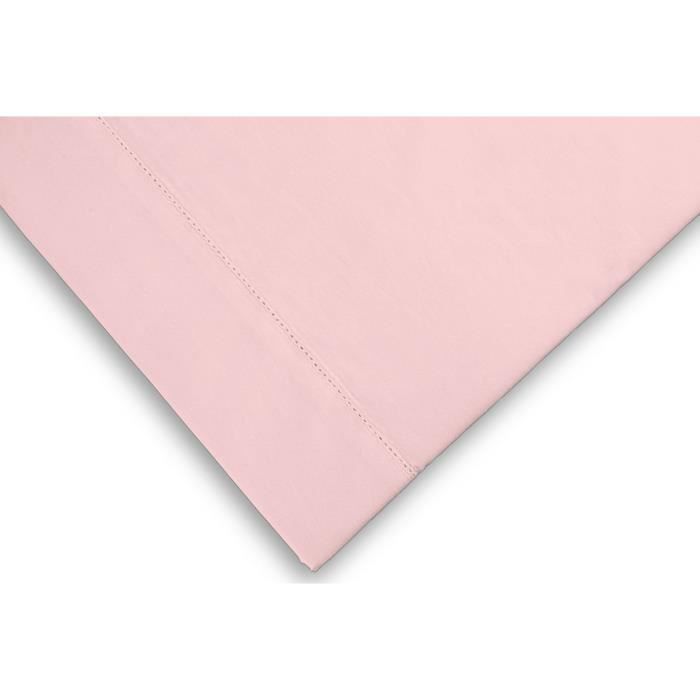 SOLEIL d'OCRE Drap plat Camille - Coton percale - 180 x 290 cm - Rose - Photo n°2