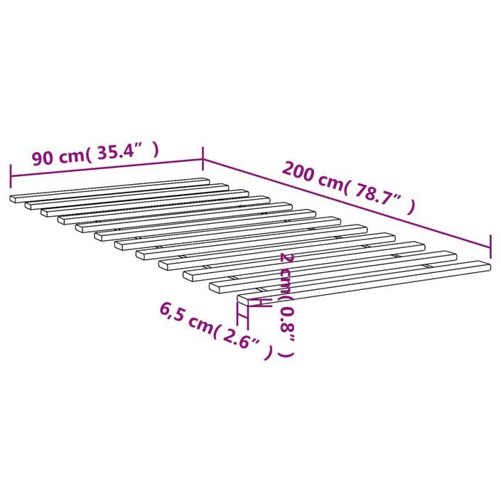 Sommier à 12 lattes en bois de pin massif Vizo - Premier prix - Photo n°9