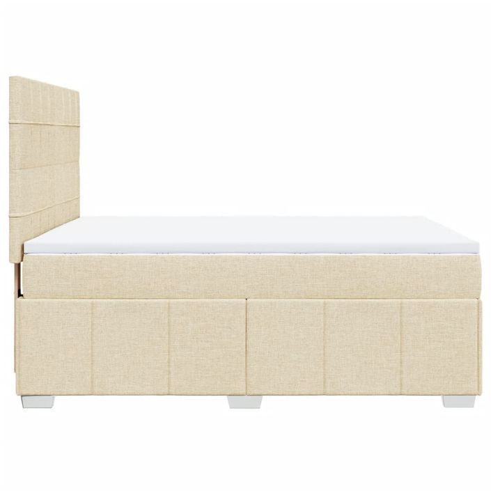 Sommier à lattes de lit avec matelas Crème 160x200 cm Tissu - Photo n°5