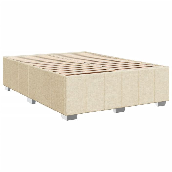 Sommier à lattes de lit avec matelas Crème 160x200 cm Tissu - Photo n°8