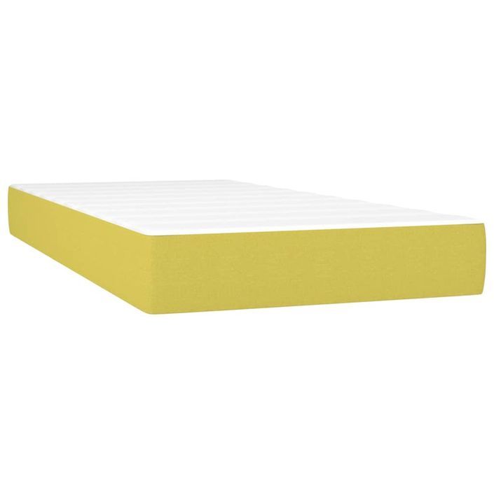 Sommier à lattes de lit avec matelas LED Vert 100x200 cm Tissu - Photo n°6