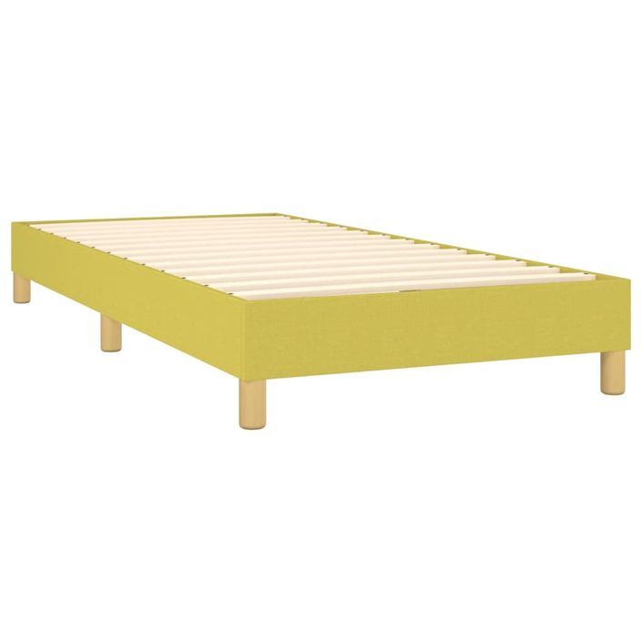 Sommier à lattes de lit avec matelas LED Vert 100x200 cm Tissu - Photo n°5