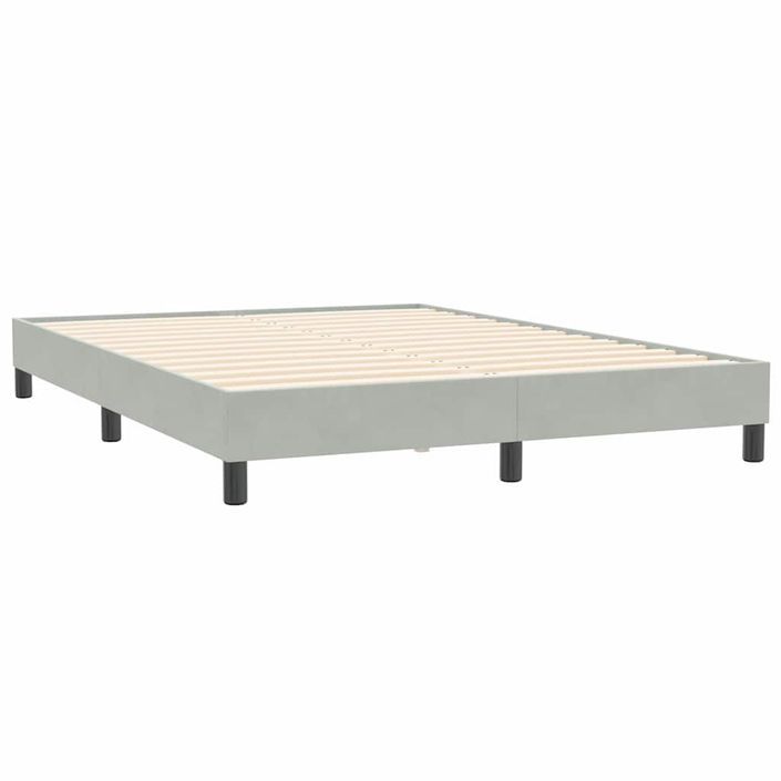 Sommier à lattes de lit et matelas gris clair 140x210cm velours - Photo n°6