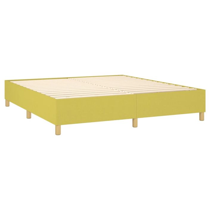 Lit à sommier tapissier avec matelas et LED Vert 160x200 cm Tissu - Photo n°5