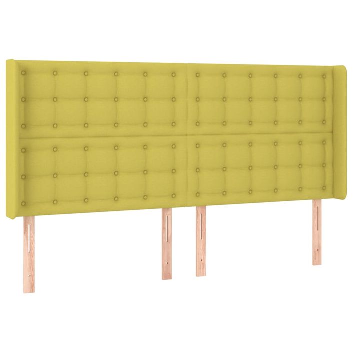 Lit à sommier tapissier avec matelas et LED Vert 160x200 cm Tissu - Photo n°7