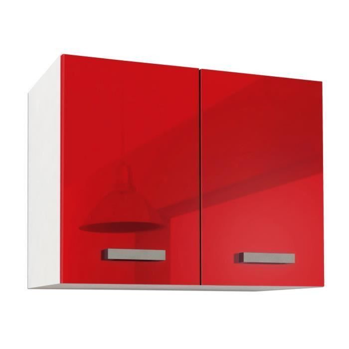 START Caisson haut de cuisine L 80 cm - Rouge Brillant - Photo n°1