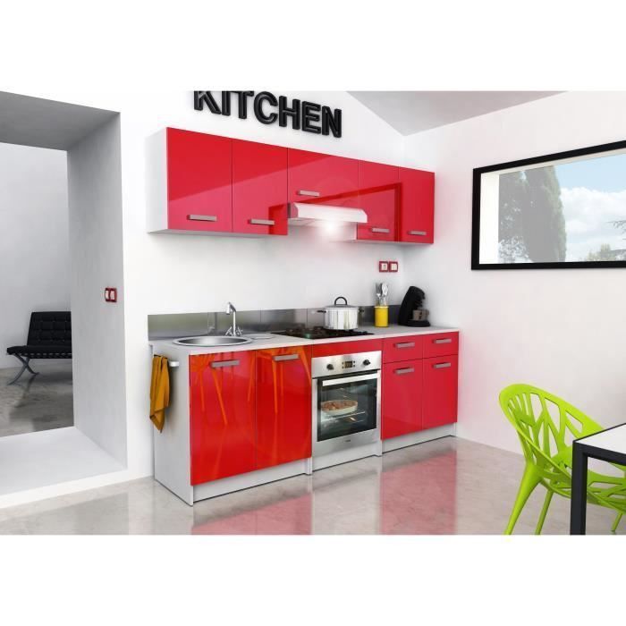 START Caisson haut de cuisine L 80 cm - Rouge Brillant - Photo n°4