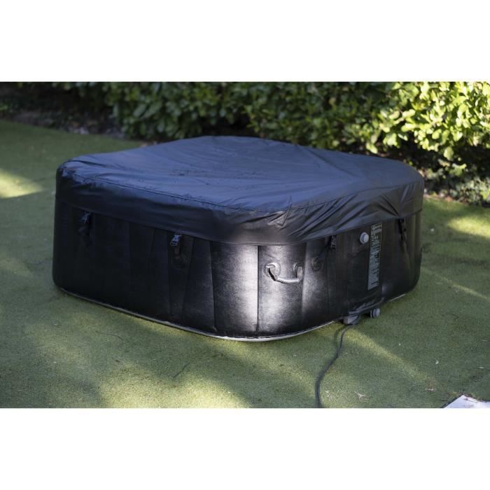 SUNSPA - Spa Gonflable 6 personnes carré avec Bandeau LED - Pret en 5 minutes - Couverture et filtre inclus - Photo n°3