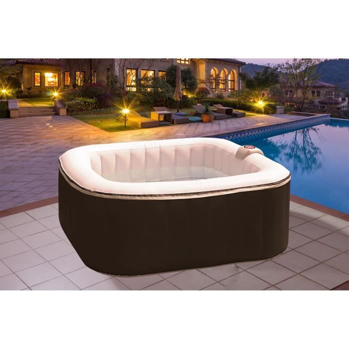 SUNSPA Spa gonflable carré Laminée - 4 personnes - 1, 55 x H 0, 65 m - Photo n°2