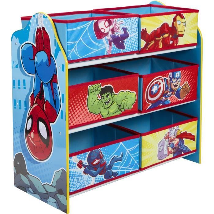 Super-héros Marvel Spider-Man - Meuble de rangement pour chambre d'enfant avec 6 bacs - Photo n°1