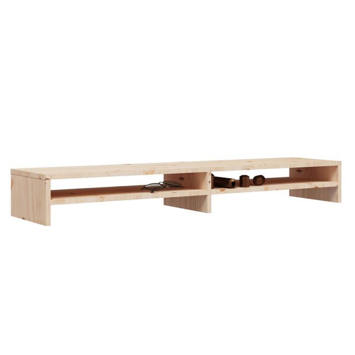 Support de moniteur 100x24x13 cm Bois de pin solide - Photo n°4