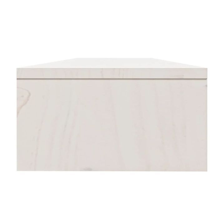 Support de moniteur Blanc 100x24x13 cm Bois de pin solide - Photo n°6