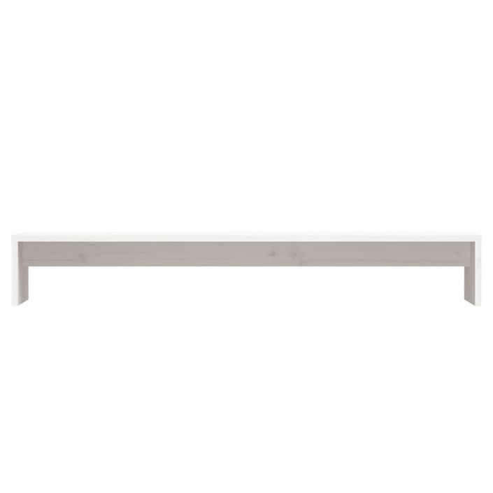 Support de moniteur Blanc 100x27x15 cm Bois de pin solide - Photo n°5