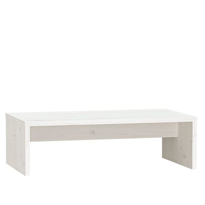 Support de moniteur Blanc 50x27x15 cm Bois de pin solide - Photo n°2