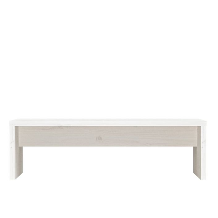 Support de moniteur Blanc 50x27x15 cm Bois de pin solide - Photo n°5