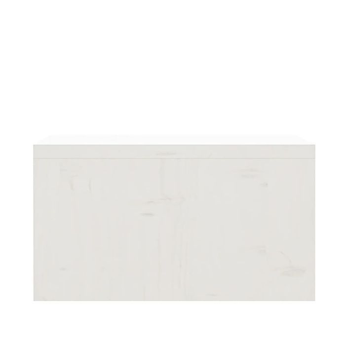 Support de moniteur Blanc 50x27x15 cm Bois de pin solide - Photo n°6