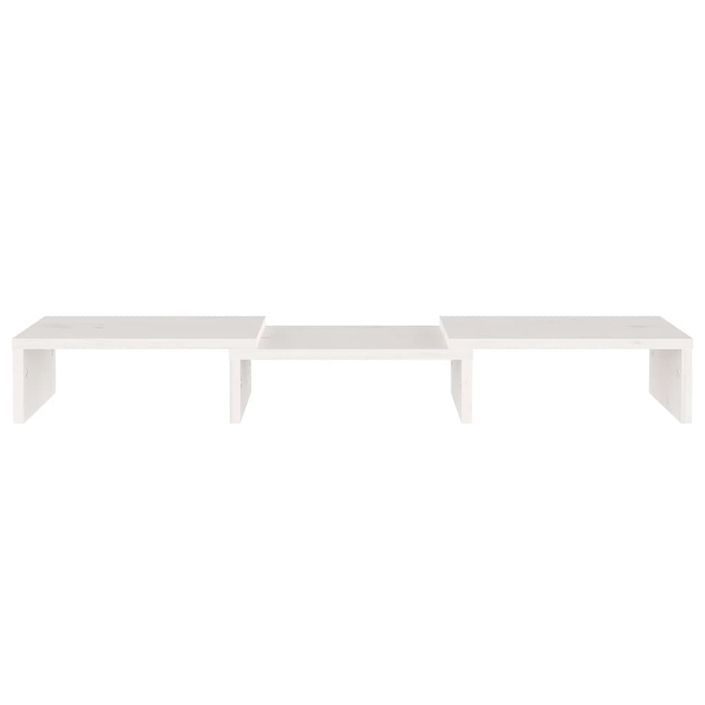 Support de moniteur Blanc 60x24x10,5 cm Bois de pin solide - Photo n°5