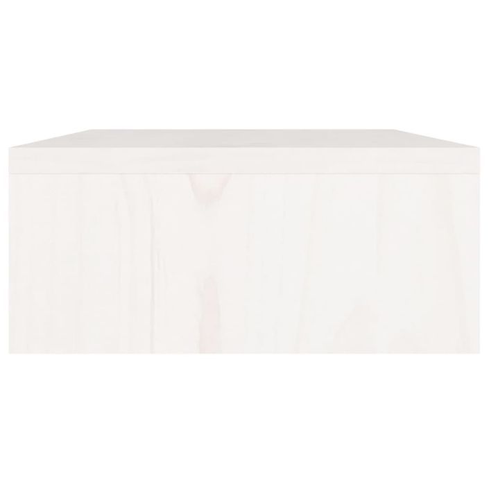 Support de moniteur Blanc 60x24x10,5 cm Bois de pin solide - Photo n°6