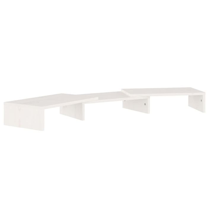 Support de moniteur Blanc 80x24x10,5 cm Bois de pin solide - Photo n°2