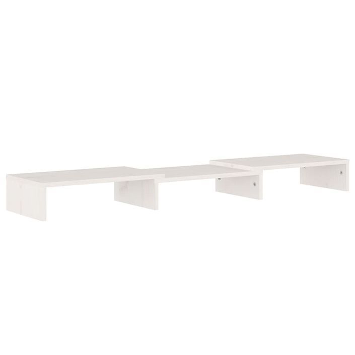 Support de moniteur Blanc 80x24x10,5 cm Bois de pin solide - Photo n°4