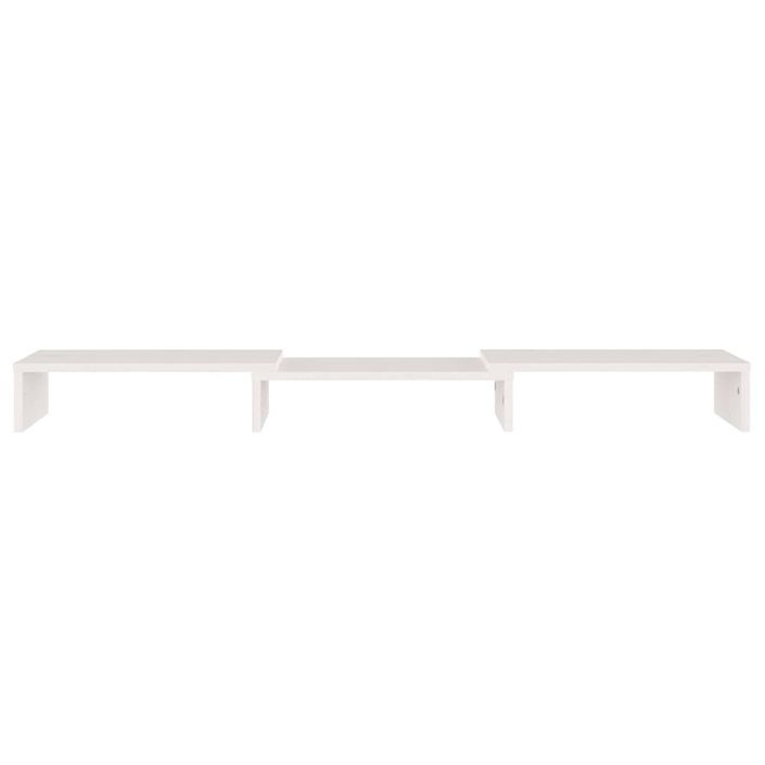 Support de moniteur Blanc 80x24x10,5 cm Bois de pin solide - Photo n°5