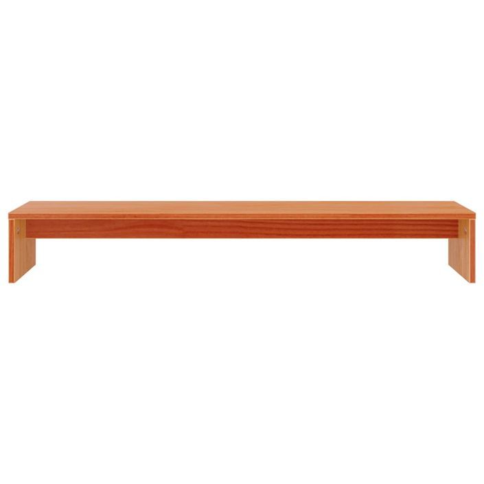 Support de moniteur marron miel 100x27x15 cm bois de pin solide - Photo n°4