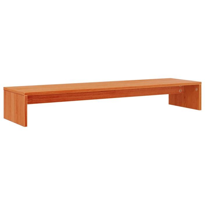 Support de moniteur marron miel 100x27x15 cm bois de pin solide - Photo n°6