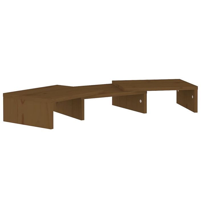 Support de moniteur Marron miel 60x24x10,5 cm Pin solide - Photo n°2