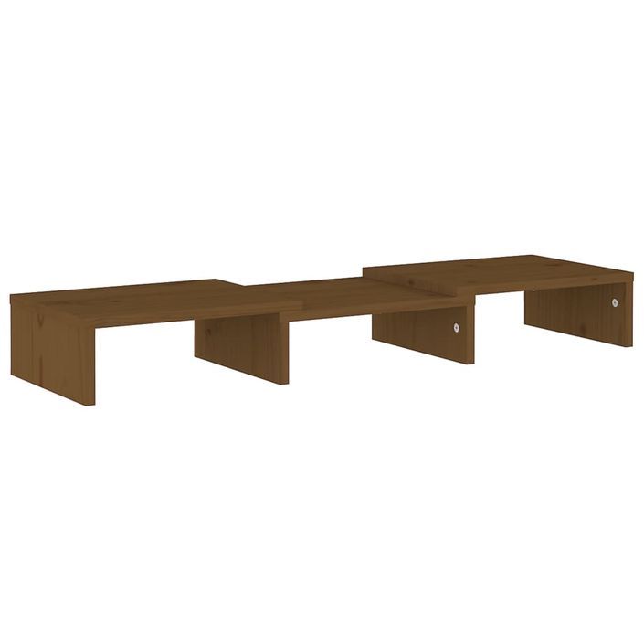 Support de moniteur Marron miel 60x24x10,5 cm Pin solide - Photo n°4