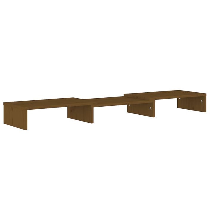 Support de moniteur Marron miel 80x24x10,5 cm Pin solide - Photo n°4