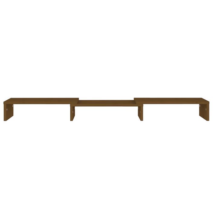 Support de moniteur Marron miel 80x24x10,5 cm Pin solide - Photo n°5