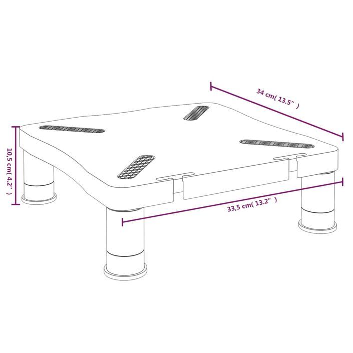 Support de moniteur Noir 33,5x34x10,5 cm - Photo n°8