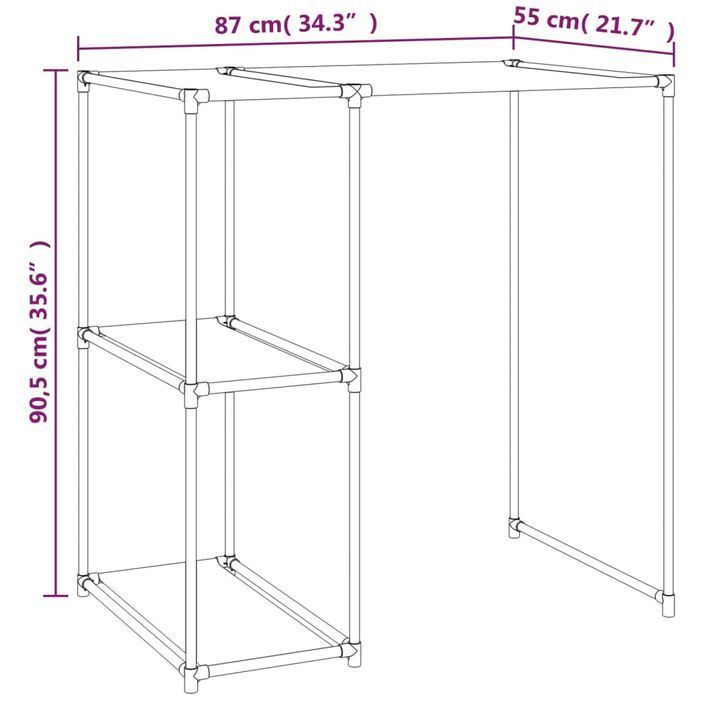 Support de rangement sur la machine à laver Gris 87x55x90,5 cm - Photo n°7