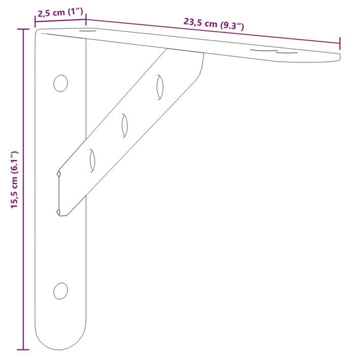 Supports d'étagères 4pcs argenté acier inoxydable - Photo n°10