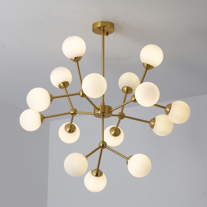 Suspension 15 ampoules verre et métal doré Atomeh - Photo n°5